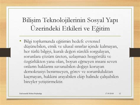 Bilgi Teknolojilerinin Sosyal Etkileri