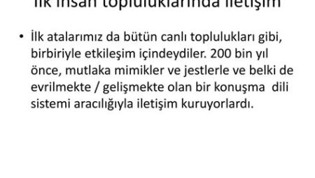 İlk İnsanlık Topluluklarında Bilginin İletimi